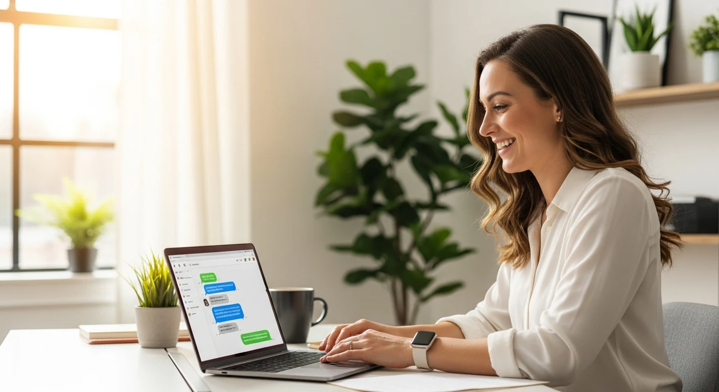 Cumming GA business owner using a custom AI chatbot from Aptare AI to engage website visitors and book appointments 24/7